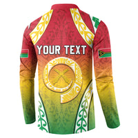 Personalised Vanuatu Button Sweatshirt Proud To Be A Ni-Van With Tribal Pattern LT05 - Polynesian Pride