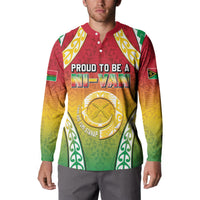 Personalised Vanuatu Button Sweatshirt Proud To Be A Ni-Van With Tribal Pattern LT05 - Polynesian Pride