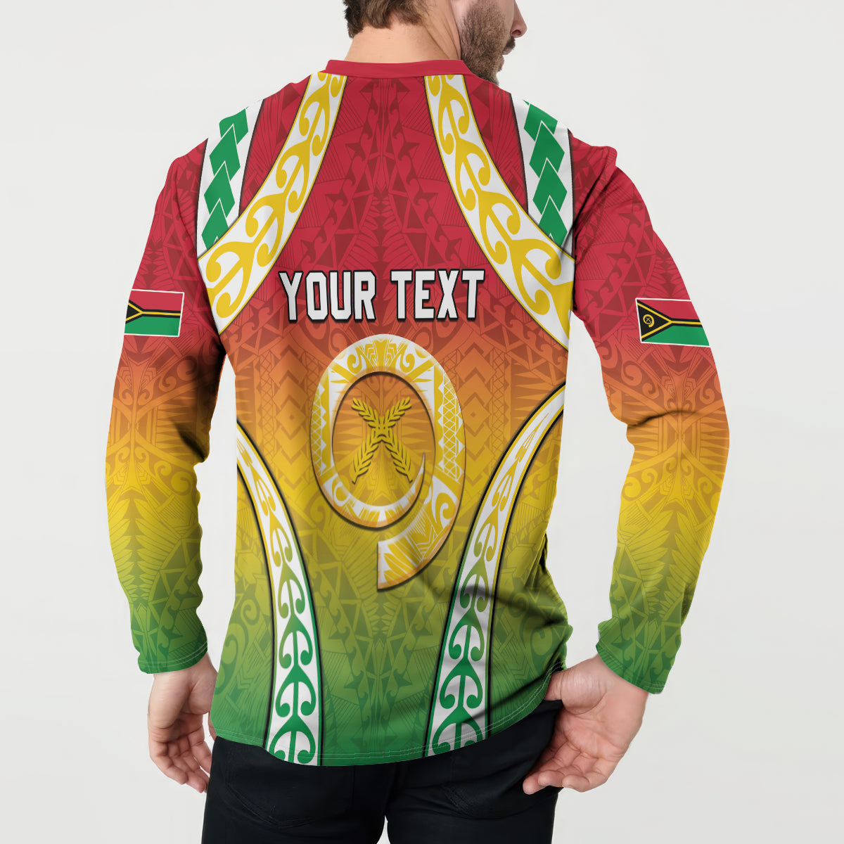 Personalised Vanuatu Button Sweatshirt Proud To Be A Ni-Van With Tribal Pattern LT05 - Polynesian Pride