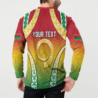 Personalised Vanuatu Button Sweatshirt Proud To Be A Ni-Van With Tribal Pattern LT05 - Polynesian Pride