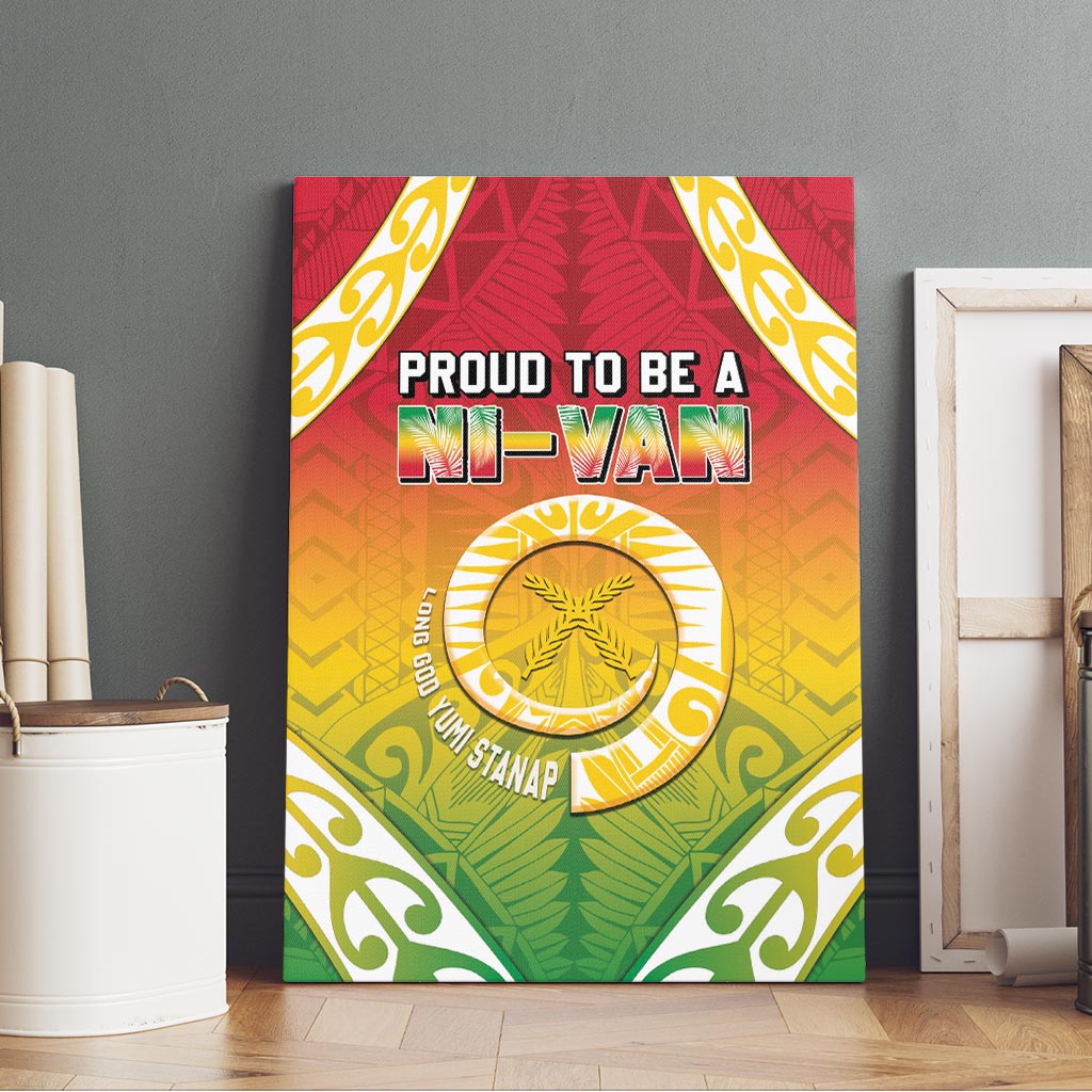 Vanuatu Canvas Wall Art Proud To Be A Ni-Van With Tribal Pattern