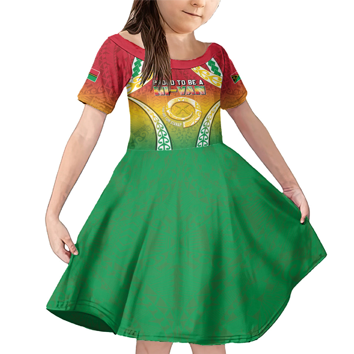 Personalised Vanuatu Family Matching Mermaid Dress and Hawaiian Shirt Proud To Be A Ni-Van With Tribal Pattern