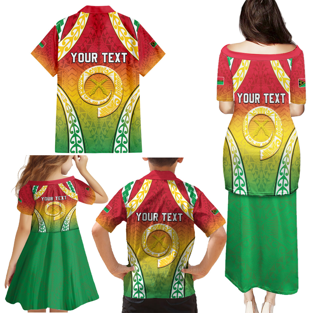Personalised Vanuatu Family Matching Puletasi and Hawaiian Shirt Proud To Be A Ni-Van With Tribal Pattern LT05 - Polynesian Pride