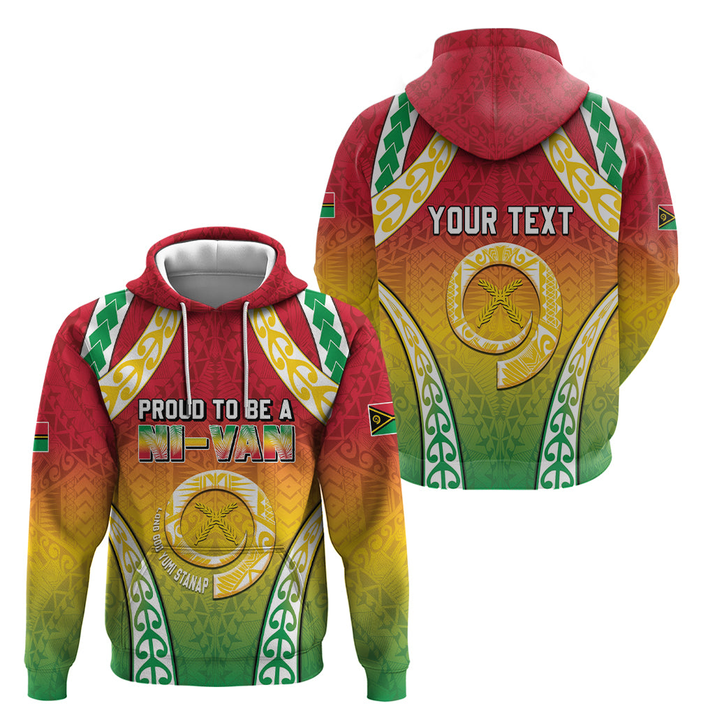 Personalised Vanuatu Hoodie Proud To Be A Ni-Van With Tribal Pattern