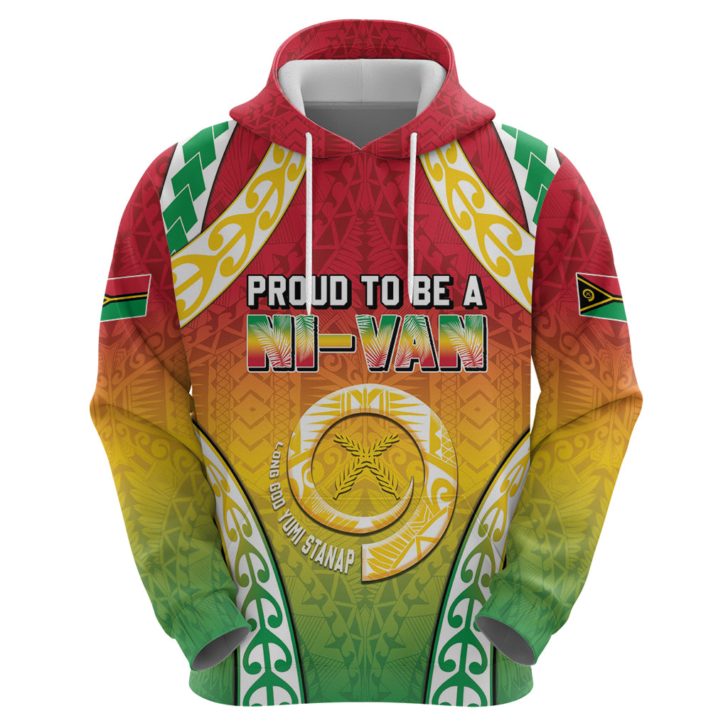 Personalised Vanuatu Hoodie Proud To Be A Ni-Van With Tribal Pattern