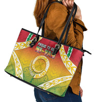 Vanuatu Leather Tote Bag Proud To Be A Ni-Van With Tribal Pattern LT05 - Polynesian Pride