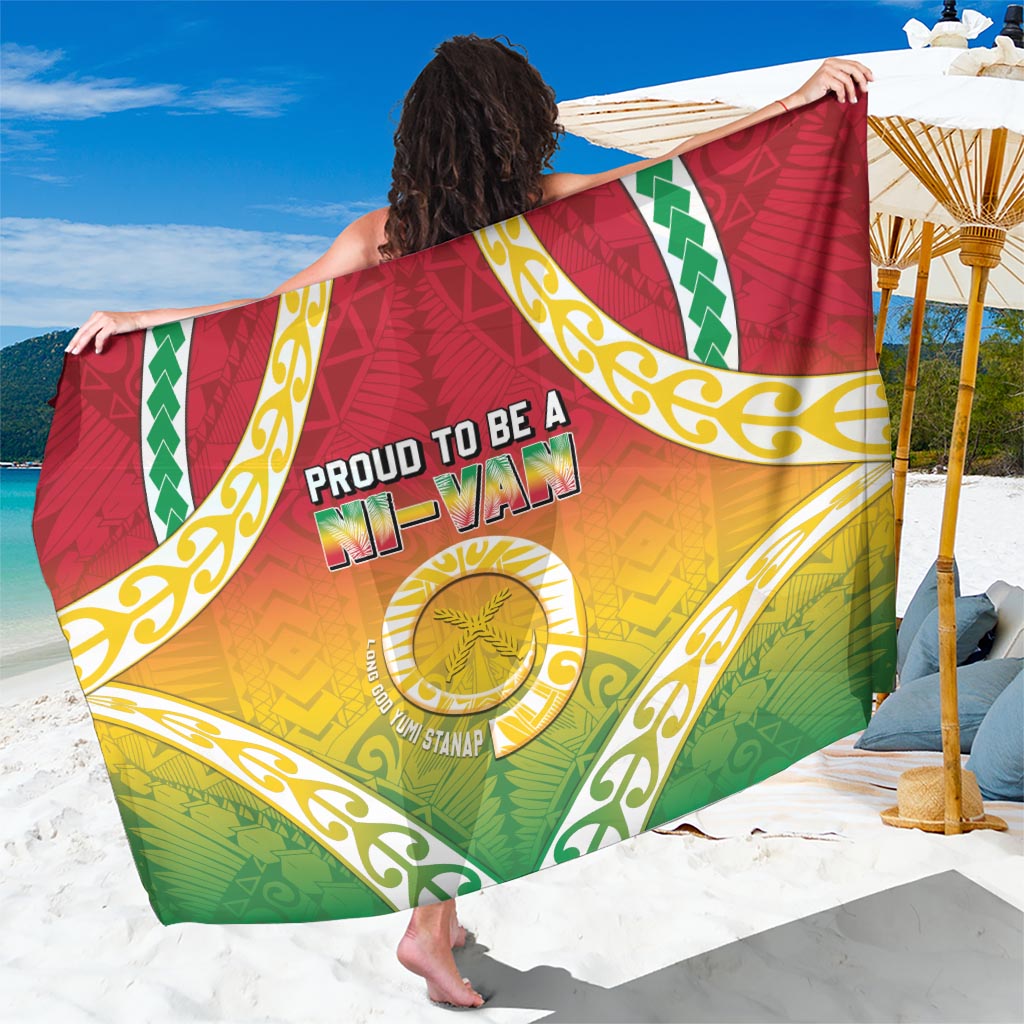 Vanuatu Sarong Proud To Be A Ni-Van With Tribal Pattern LT05 One Size 44 x 66 inches Reggae - Polynesian Pride