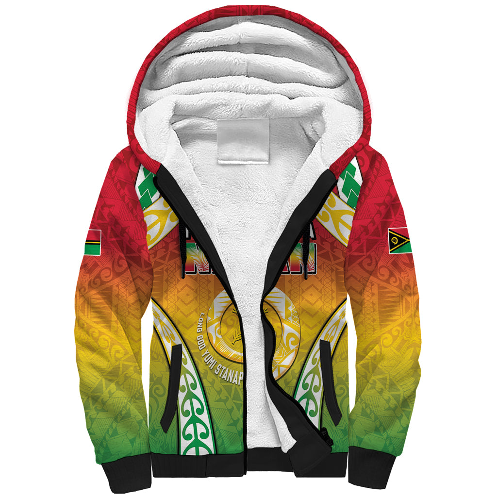 Personalised Vanuatu Sherpa Hoodie Proud To Be A Ni-Van With Tribal Pattern