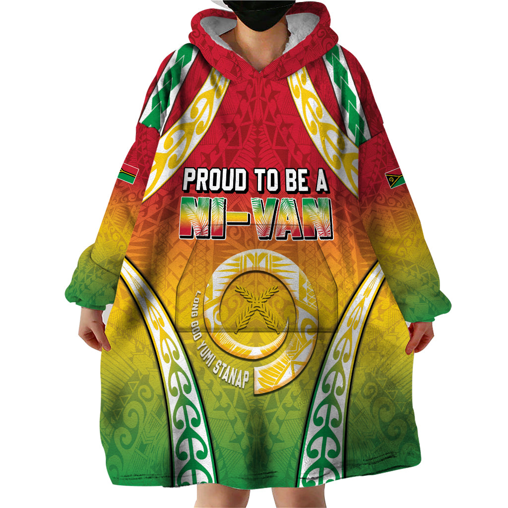 Personalised Vanuatu Wearable Blanket Hoodie Proud To Be A Ni-Van With Tribal Pattern LT05 - Polynesian Pride