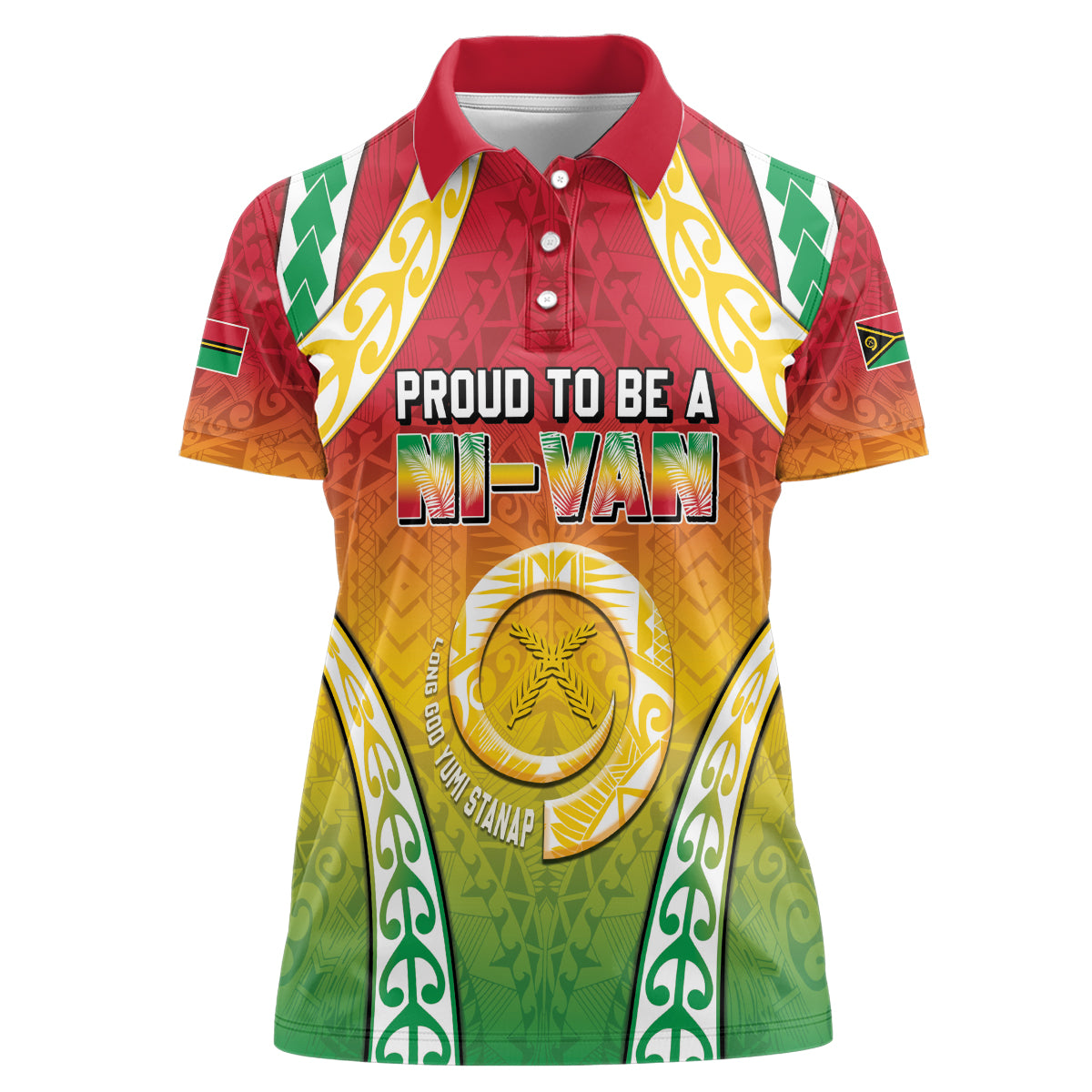 Personalised Vanuatu Women Polo Shirt Proud To Be A Ni-Van With Tribal Pattern