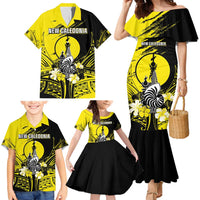 Personalised New Caledonia Day Family Matching Mermaid Dress and Hawaiian Shirt Kanaky Flag Coat Of Arms Polynesian Pattern LT05 - Polynesian Pride