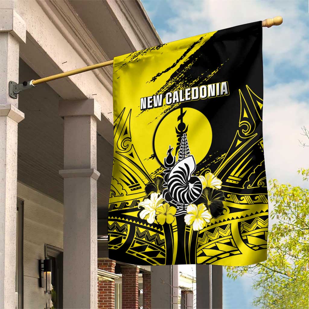 New Caledonia Day Garden Flag Kanaky Flag Coat Of Arms Polynesian Pattern LT05 House Flag Yellow - Polynesian Pride