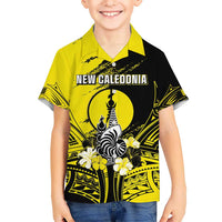 Personalised New Caledonia Day Hawaiian Shirt Kanaky Flag Coat Of Arms Polynesian Pattern