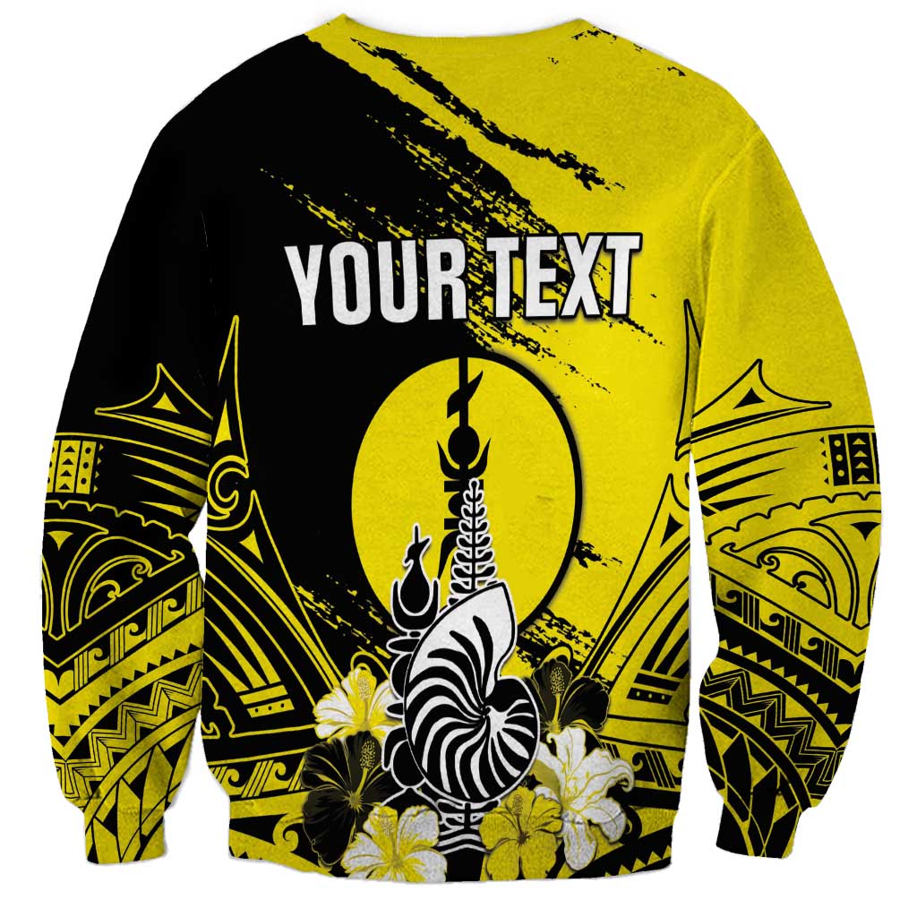 Personalised New Caledonia Day Sweatshirt Kanaky Flag Coat Of Arms Polynesian Pattern LT05 - Polynesian Pride
