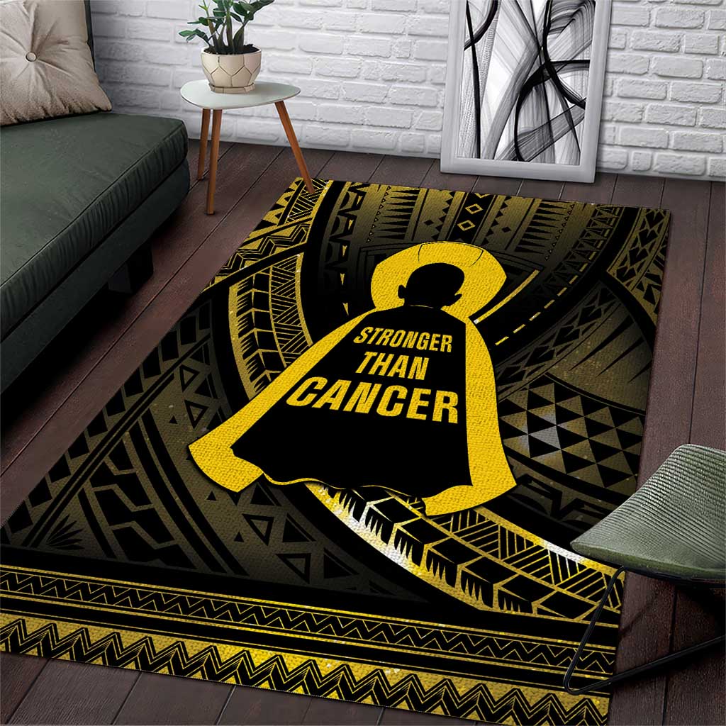 Polynesia Childhood Cancer Awareness Area Rug You Are Stronger Than Cancer