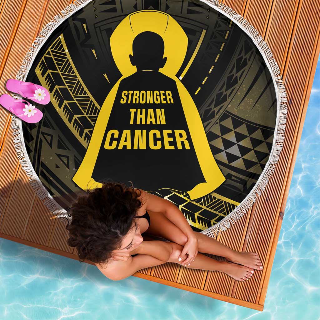 Polynesia Childhood Cancer Awareness Beach Blanket You Are Stronger Than Cancer