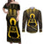 Personalised Polynesia Childhood Cancer Awareness Couples Matching Off Shoulder Maxi Dress and Long Sleeve Button Shirt You Are Stronger Than Cancer