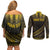 Personalised Polynesia Childhood Cancer Awareness Couples Matching Off Shoulder Short Dress and Long Sleeve Button Shirt You Are Stronger Than Cancer