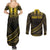 Personalised Polynesia Childhood Cancer Awareness Couples Matching Summer Maxi Dress and Long Sleeve Button Shirt You Are Stronger Than Cancer