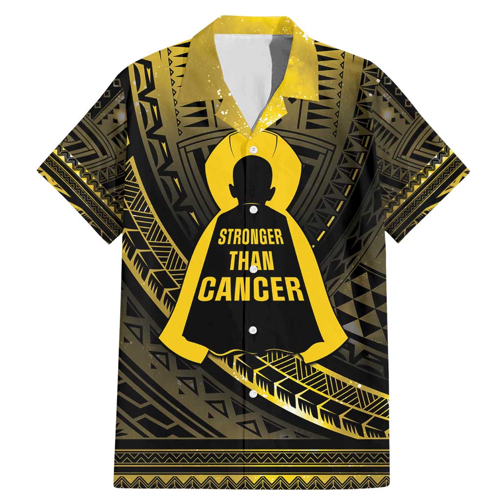 Personalised Polynesia Childhood Cancer Awareness Family Matching Mermaid Dress and Hawaiian Shirt You Are Stronger Than Cancer