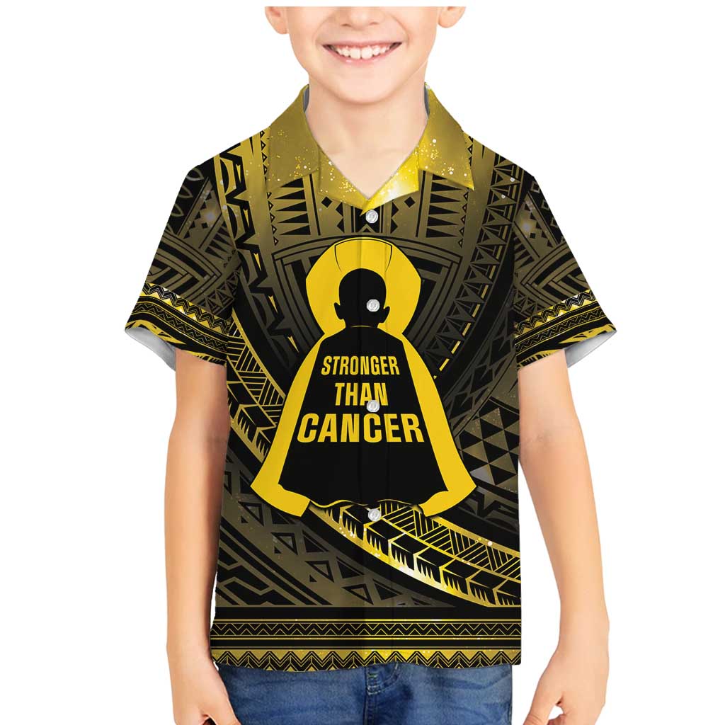 Personalised Polynesia Childhood Cancer Awareness Family Matching Mermaid Dress and Hawaiian Shirt You Are Stronger Than Cancer