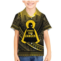 Personalised Polynesia Childhood Cancer Awareness Family Matching Mermaid Dress and Hawaiian Shirt You Are Stronger Than Cancer