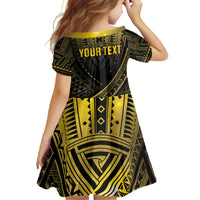 Personalised Polynesia Childhood Cancer Awareness Family Matching Short Sleeve Bodycon Dress and Hawaiian Shirt You Are Stronger Than Cancer