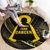 Polynesia Childhood Cancer Awareness Round Carpet You Are Stronger Than Cancer