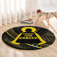Polynesia Childhood Cancer Awareness Round Carpet You Are Stronger Than Cancer