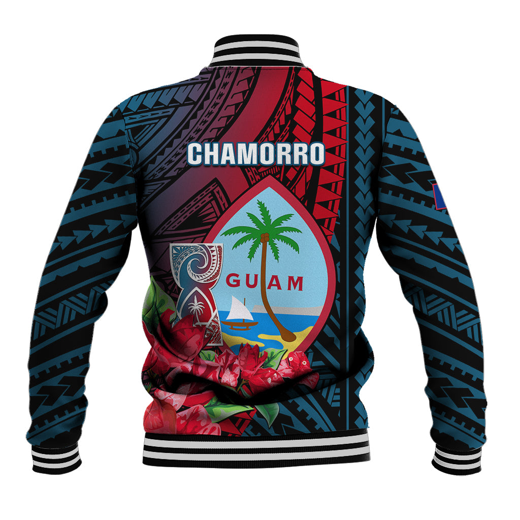 Guam Baseball Jacket Latte Stone Mix Bougainvillea Polynesian Pattern LT05 - Polynesian Pride