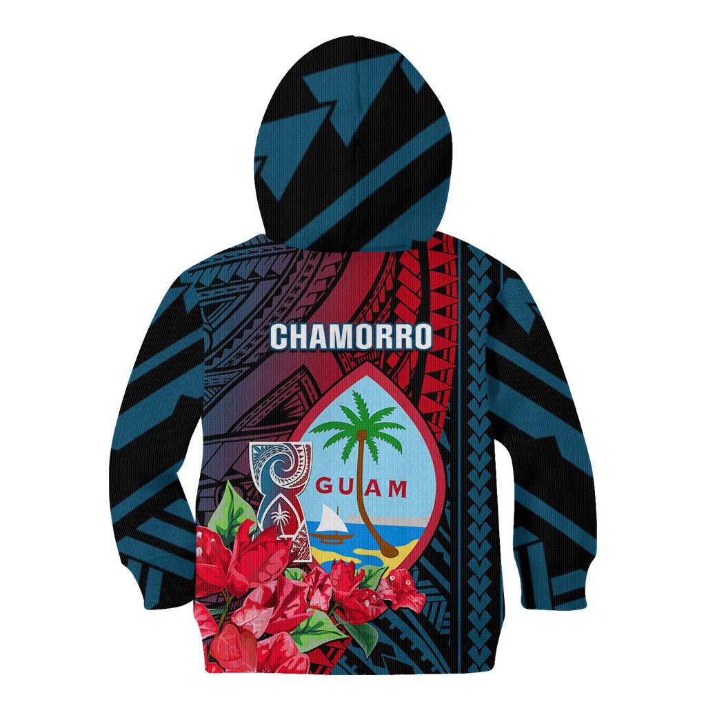 Guam Kid Hoodie Latte Stone Mix Bougainvillea Polynesian Pattern LT05 - Polynesian Pride