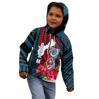 Guam Kid Hoodie Latte Stone Mix Bougainvillea Polynesian Pattern LT05 - Polynesian Pride
