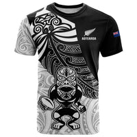 New Zealand Silver Fern Rugby T Shirt World Cup 2023 Go Aotearoa Maori Pattern LT05 Black - Polynesian Pride