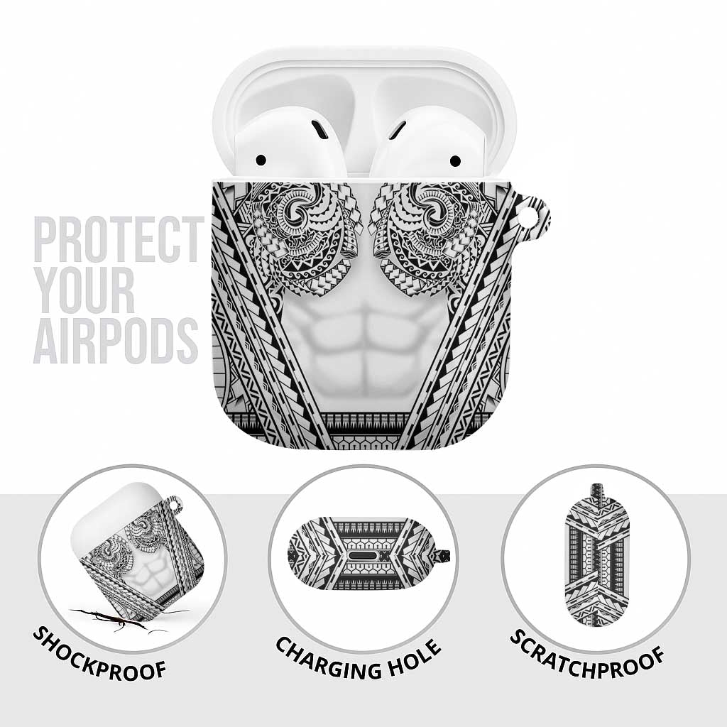 Polynesian Tattoo Inspired Cosplay Costume AirPods Case Tribal Warrior White - Polynesian Pride