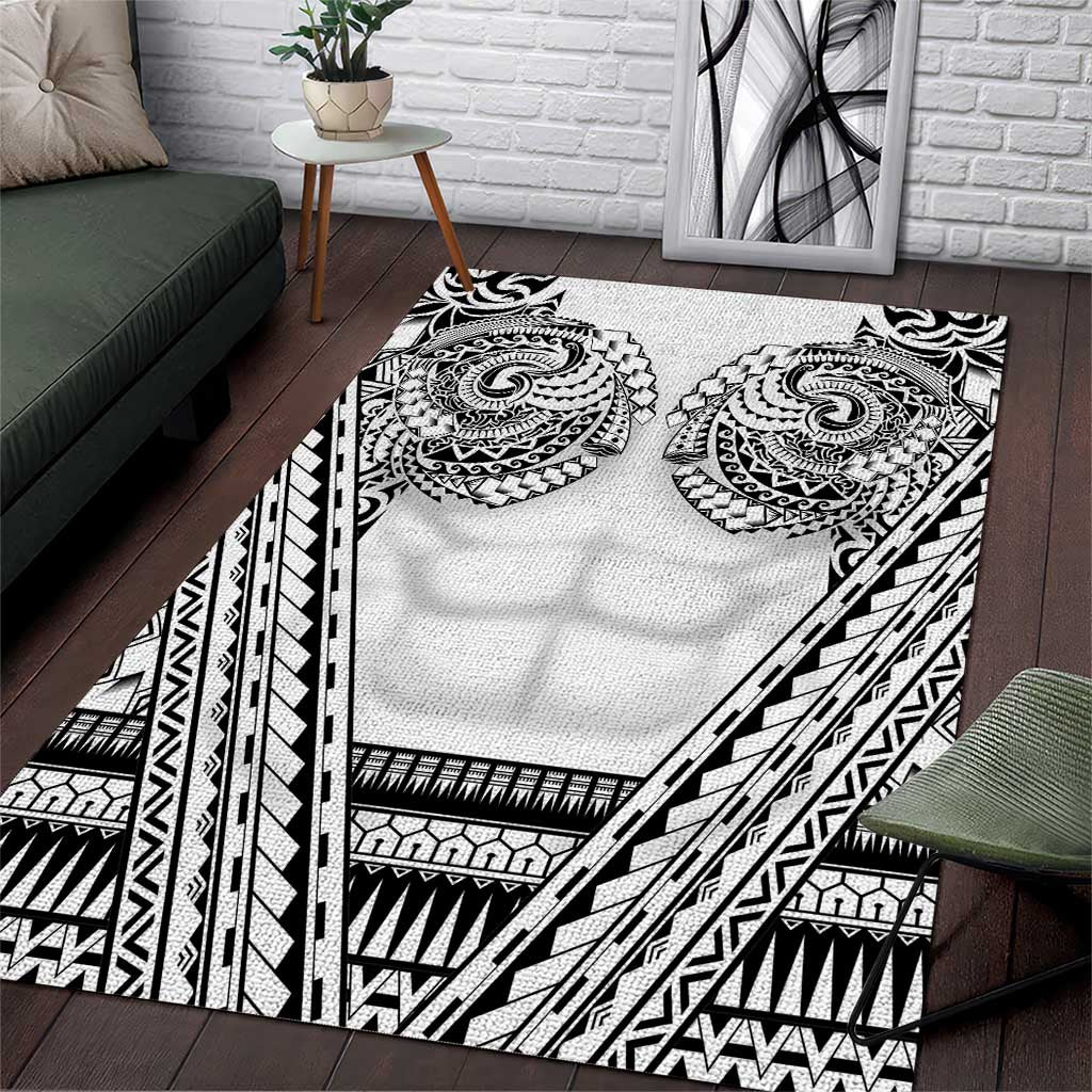 Polynesian Tattoo Inspired Cosplay Costume Area Rug Tribal Warrior White LT05 White - Polynesian Pride