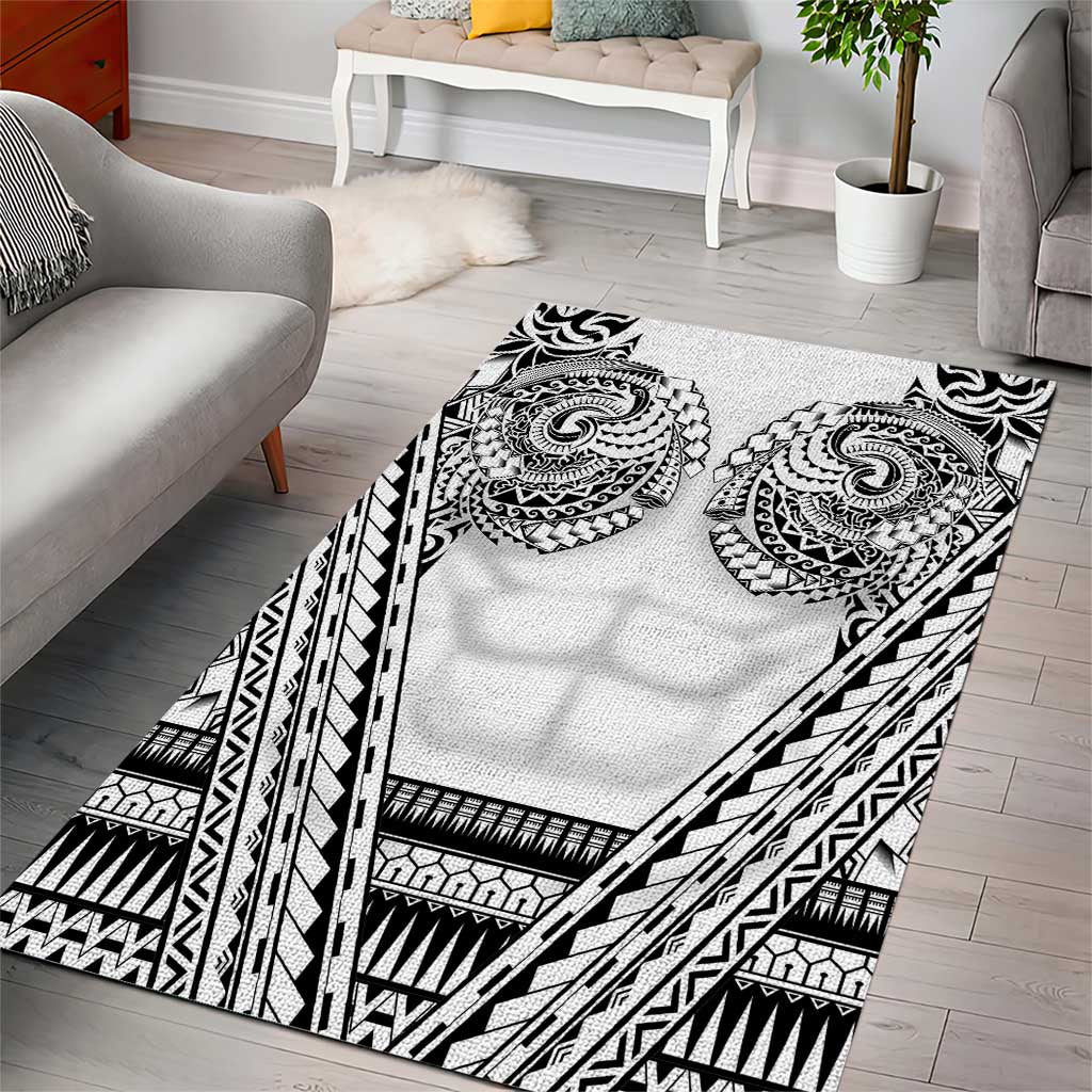 Polynesian Tattoo Inspired Cosplay Costume Area Rug Tribal Warrior White LT05 - Polynesian Pride