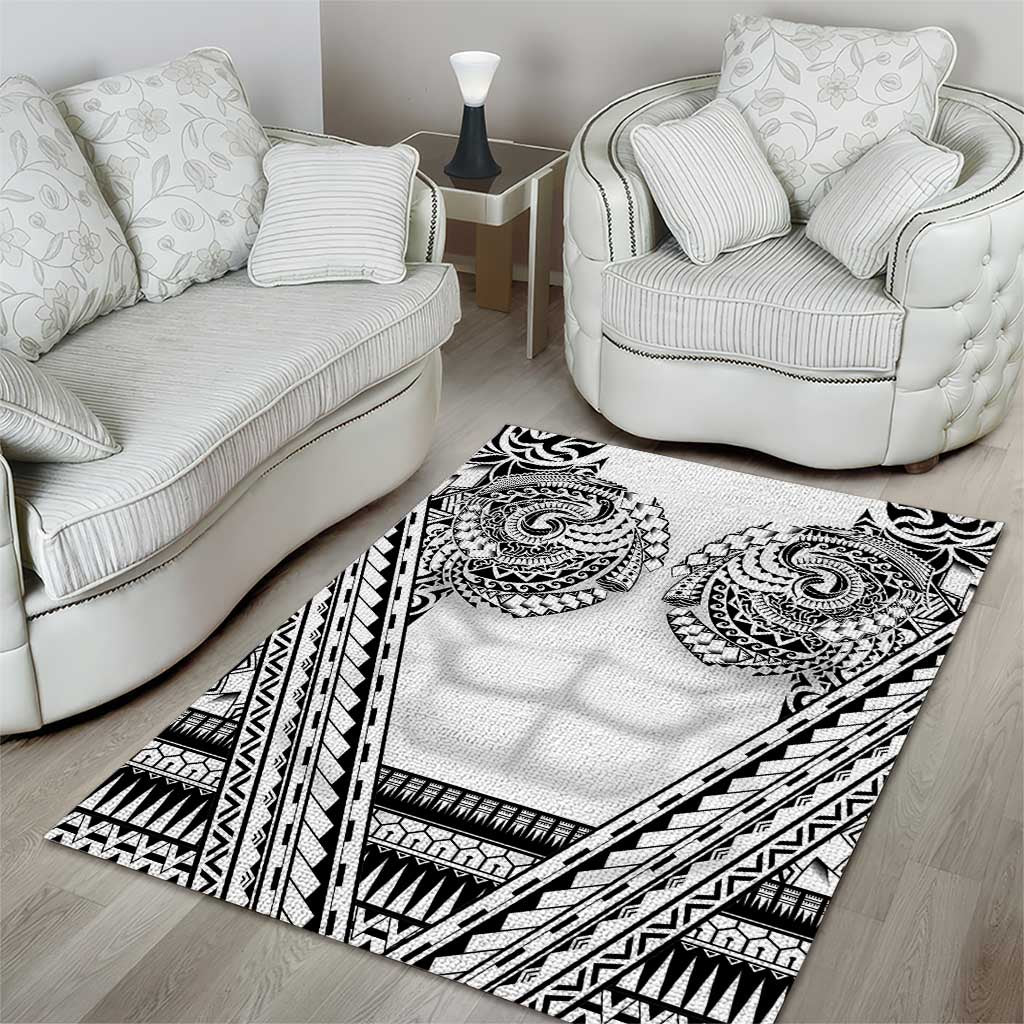 Polynesian Tattoo Inspired Cosplay Costume Area Rug Tribal Warrior White LT05 - Polynesian Pride