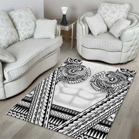 Polynesian Tattoo Inspired Cosplay Costume Area Rug Tribal Warrior White LT05 - Polynesian Pride