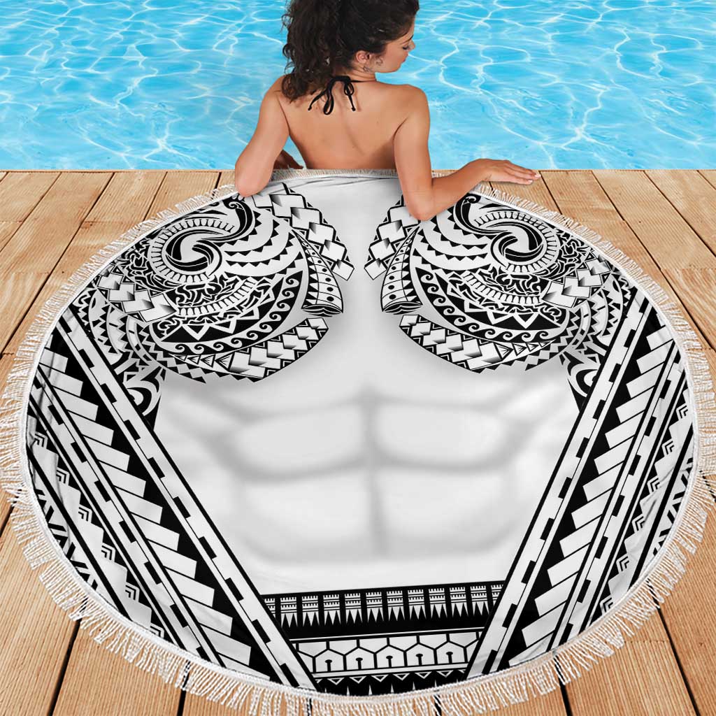 Polynesian Tattoo Inspired Cosplay Costume Beach Blanket Tribal Warrior White - Polynesian Pride