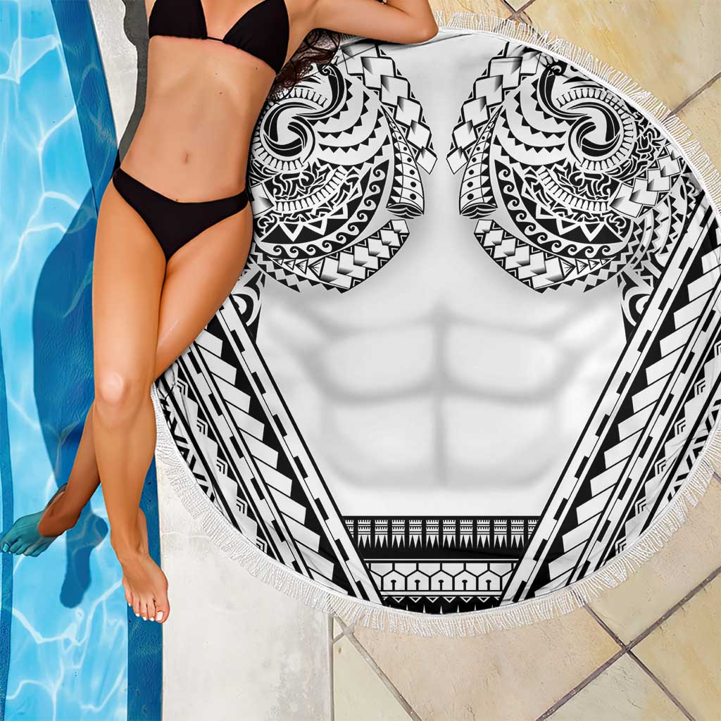Polynesian Tattoo Inspired Cosplay Costume Beach Blanket Tribal Warrior White - Polynesian Pride