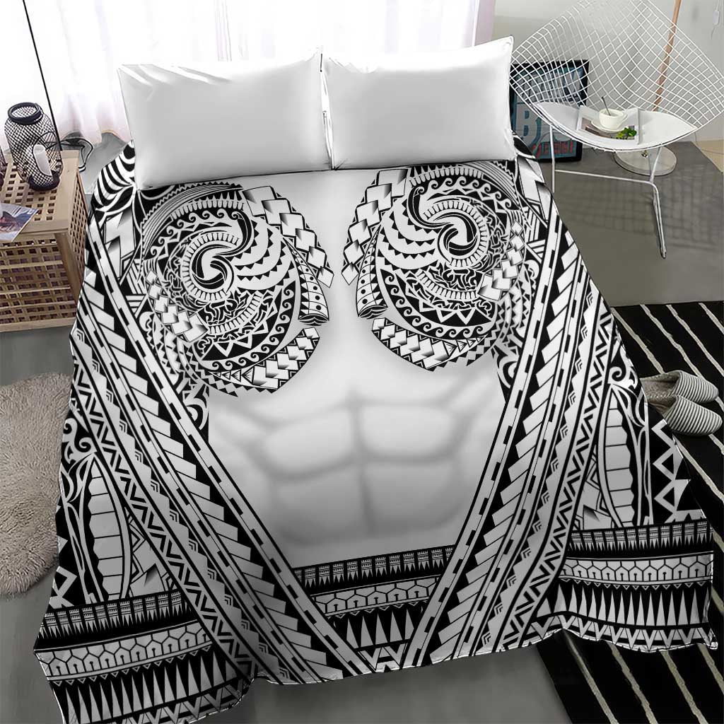 Polynesian Tattoo Inspired Cosplay Costume Bedding Set Tribal Warrior White - Polynesian Pride