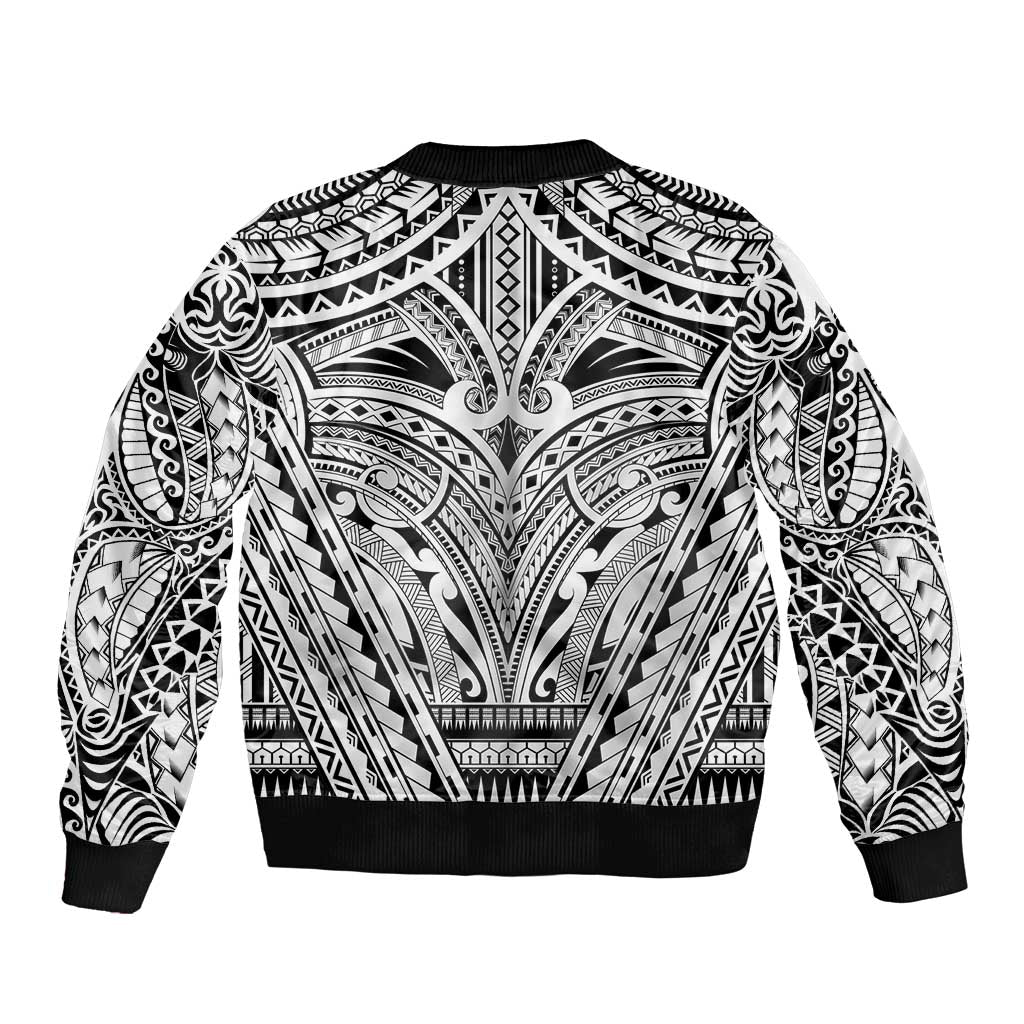Polynesian Tattoo Inspired Cosplay Costume Bomber Jacket Tribal Warrior White - Polynesian Pride
