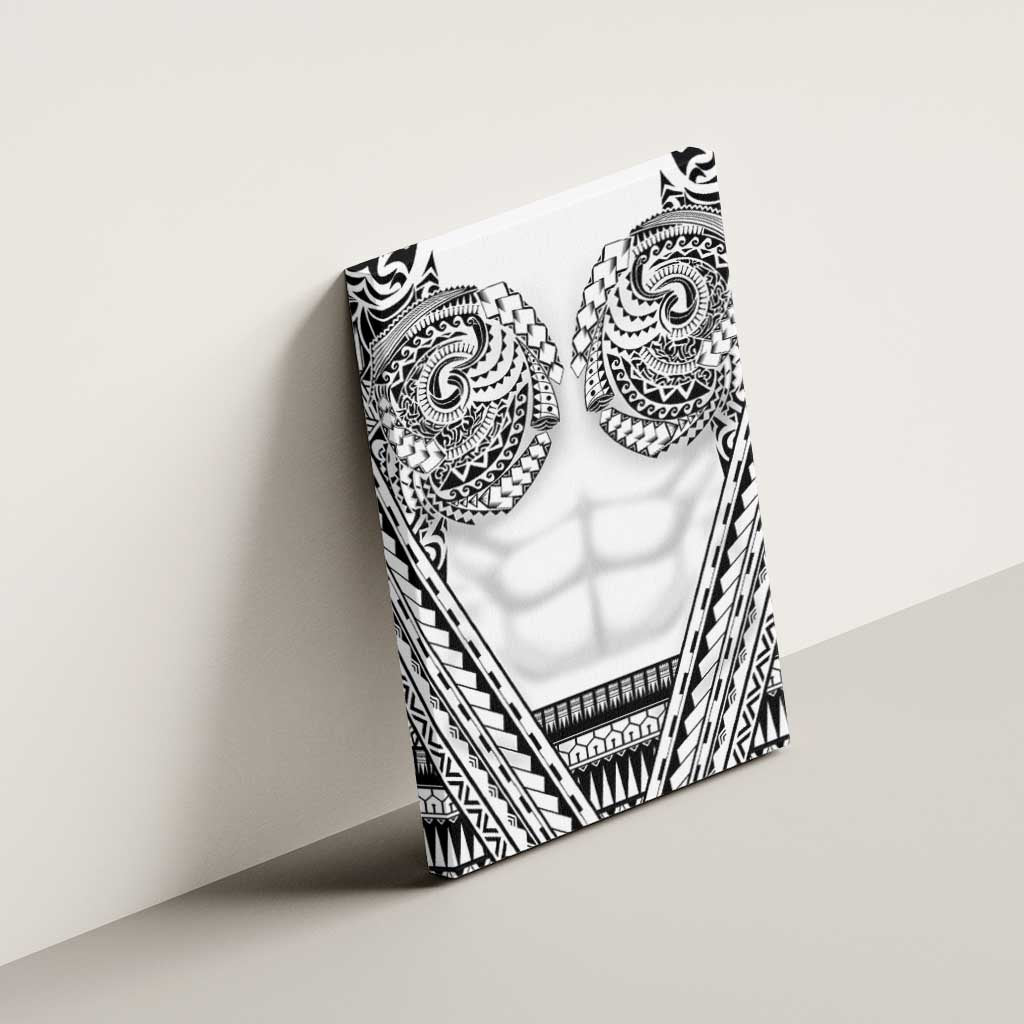 Polynesian Tattoo Inspired Cosplay Costume Canvas Wall Art Tribal Warrior White - Polynesian Pride
