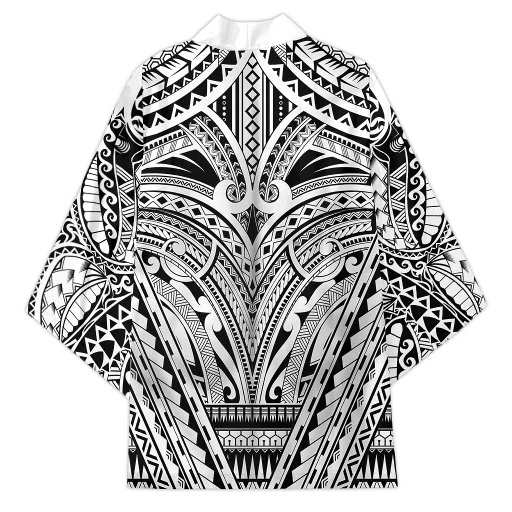 Polynesian Tattoo Inspired Cosplay Costume Kimono Tribal Warrior White - Polynesian Pride