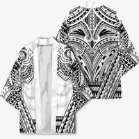 Polynesian Tattoo Inspired Cosplay Costume Kimono Tribal Warrior White - Polynesian Pride