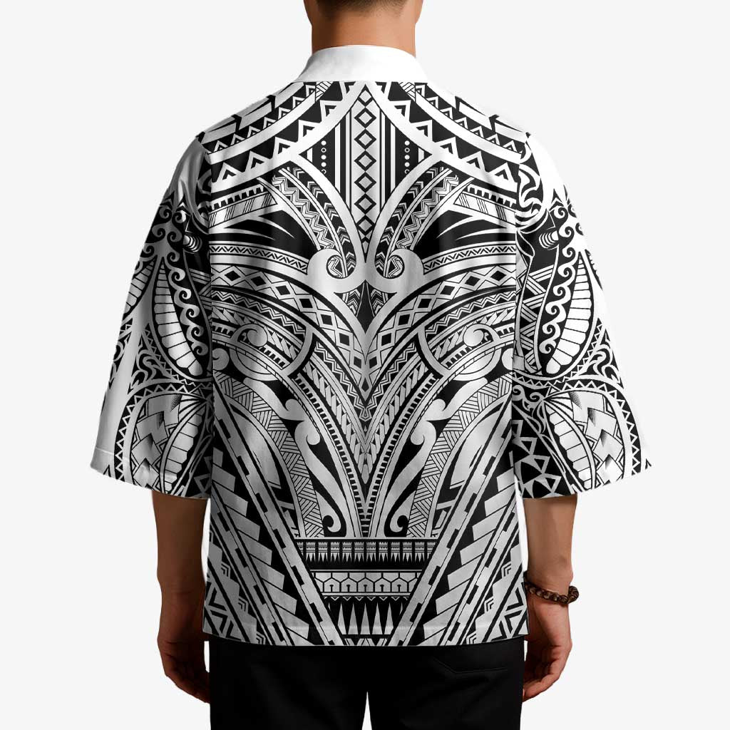 Polynesian Tattoo Inspired Cosplay Costume Kimono Tribal Warrior White - Polynesian Pride