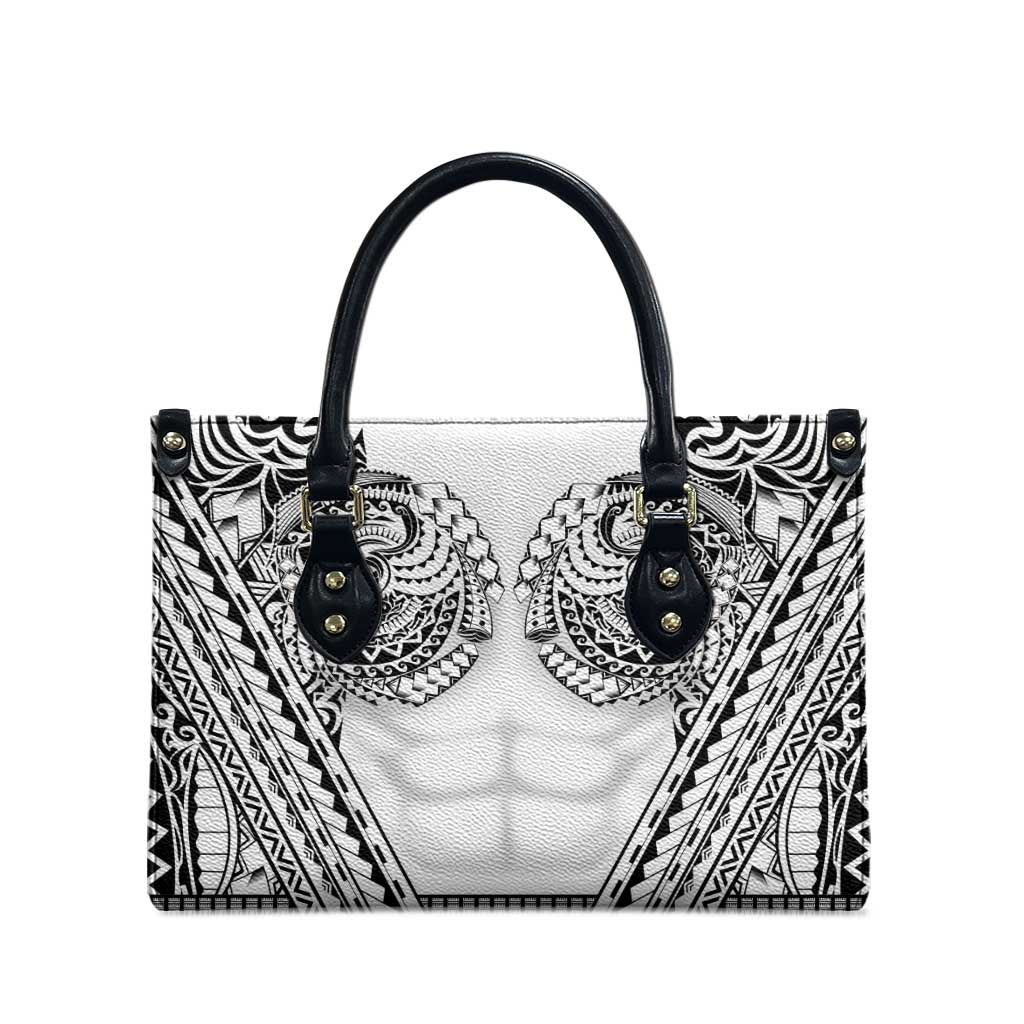 Polynesian Tattoo Inspired Cosplay Costume Leather Bag Tribal Warrior White - Polynesian Pride