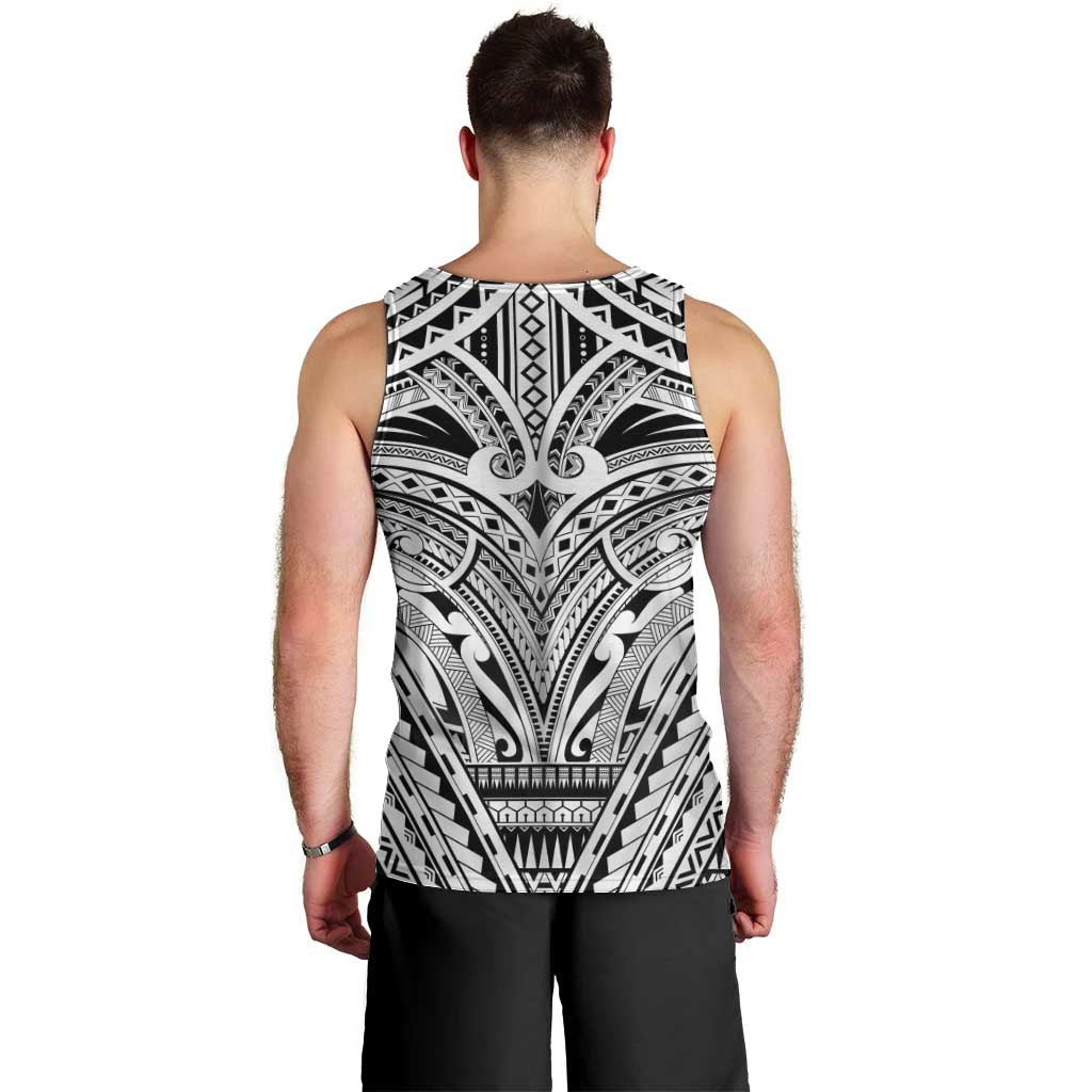 Polynesian Tattoo Inspired Cosplay Costume Men Tank Top Tribal Warrior White - Polynesian Pride