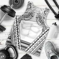Polynesian Tattoo Inspired Cosplay Costume Men Tank Top Tribal Warrior White - Polynesian Pride