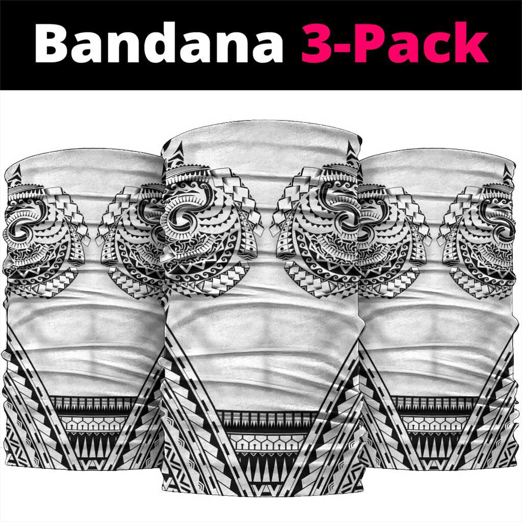 Polynesian Tattoo Inspired Cosplay Costume Neck Gaiter Tribal Warrior White - Polynesian Pride